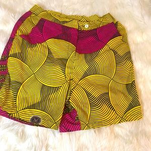 African print shorts